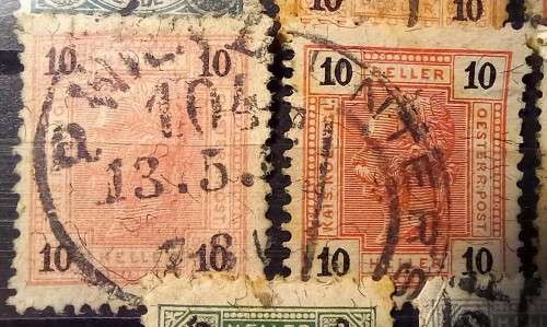 Austria 1900 to 1901 lot of 8 used Heller stamps