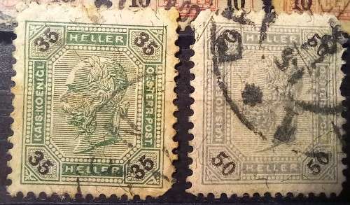 Austria 1900 to 1901 lot of 8 used Heller stamps