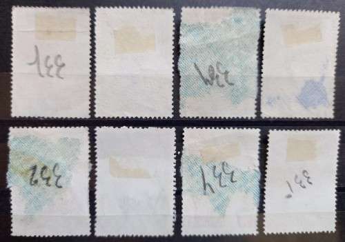1957 Thailand lot of 8 used stamps 5ST to 2B