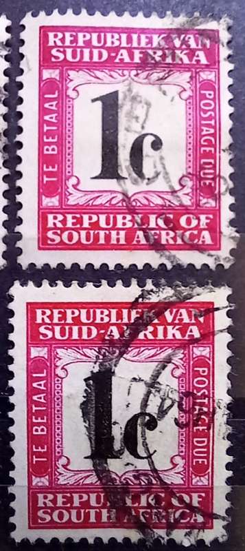 RSA 1961-71 lot of 9 singles, 3 pairs & 2 strips of 5, used, postage dues