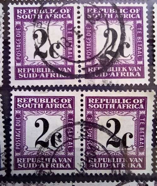 RSA 1961-71 lot of 9 singles, 3 pairs & 2 strips of 5, used, postage dues