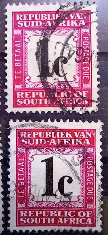 RSA 1961-71 lot of 9 singles, 3 pairs & 2 strips of 5, used, postage dues