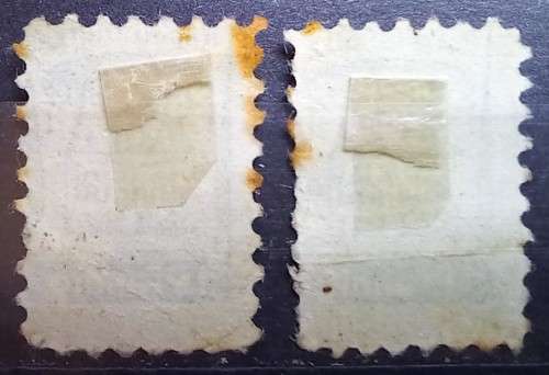 Germany pair of tiny Rabatt Marke discount stamps 1 Pfennig