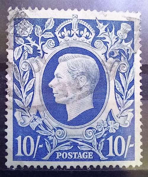 1939 Great Britain 10 Shillings, watermark 19, used
