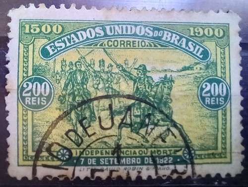 1900 Brazil full set of 4 Discovery of Brazil - 3 used, 1 MH