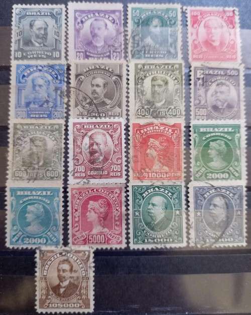 Brazil 1906 to 1913 personalities used lot of 17