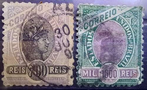 Brazil 1894 to 1905 Bay of Rio de Janeiro 11 used 10 to 1000 Reis