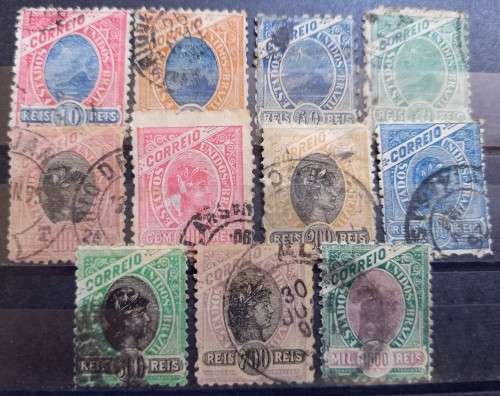 Brazil 1894 to 1905 Bay of Rio de Janeiro 11 used 10 to 1000 Reis