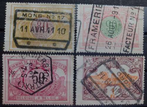 Belgium 1892 to 1912 lot of 28 used and MH railway parcel post stamps