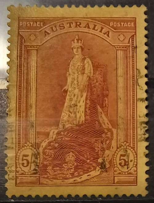 1937 Australia 5 shillings, used