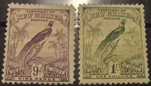 New Guinea 1925 to 1931 lot of 6 MH stamps