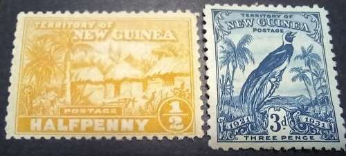 New Guinea 1925 to 1931 lot of 6 MH stamps