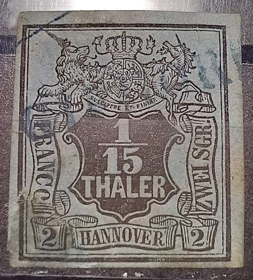 1851 Germany Hannover 1/15 Thaler used - CV $100