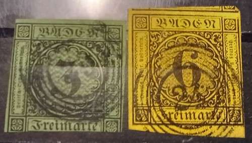 1953 Germany Baden 3 and 6 Kreuzer used