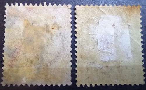 1899 Thailand Siam surcharges 1 Att on 12 Atts - 2 used, colour variation