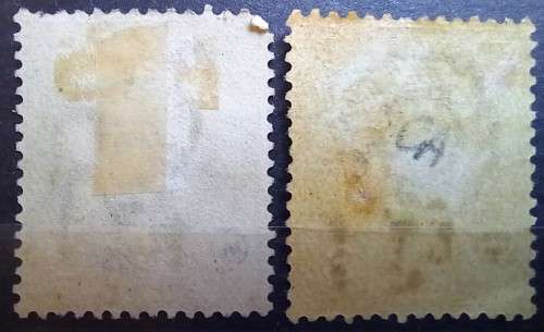 1889 Thailand Siam surcharges 1/2 Att used and 1/3 Att MH