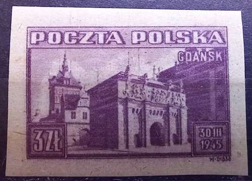 1945 Poland 3 Zloti imperf MH