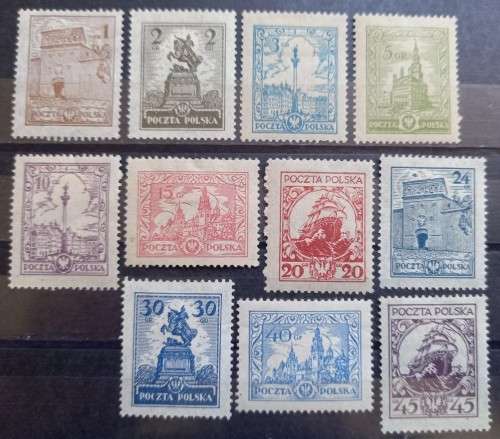1925 Poland full set of 11 MH buildings
