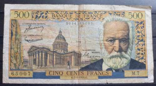 1954 France 500 Francs, p.133a