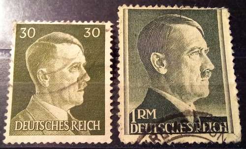 1942 Germany lot of 2 Hitler stamps, used