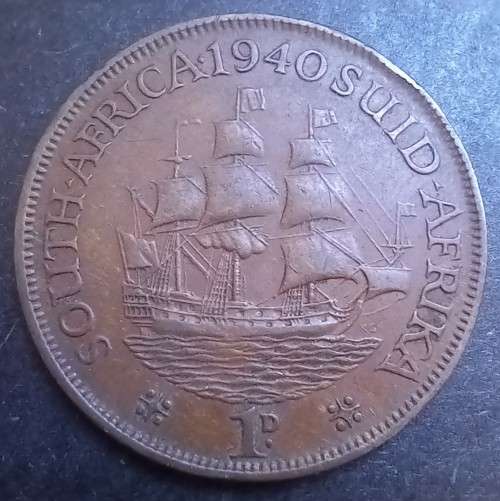 1940 SA Union Penny, no star after date - great coin