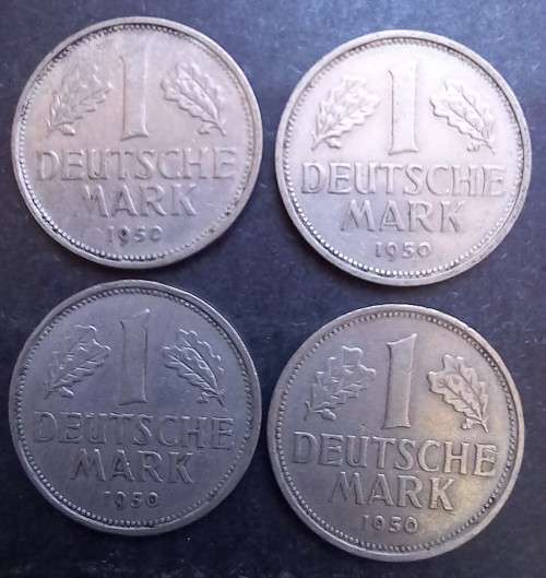 1950 Germany 1 Mark D, F, G and J