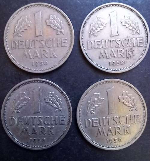 1950 Germany 1 Mark D, F, G and J