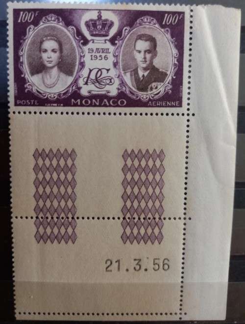 1956 Monaco Rainier and Grace Kelly full set of 8 corner blocks 1 to 500 Fr