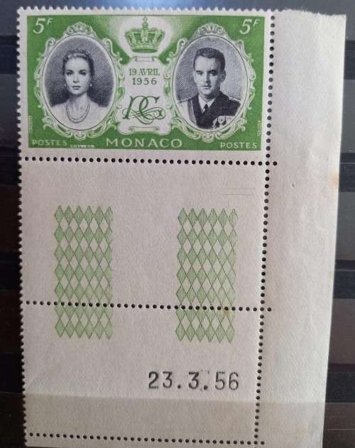 1956 Monaco Rainier and Grace Kelly full set of 8 corner blocks 1 to 500 Fr