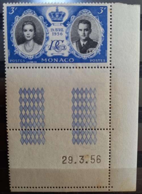 1956 Monaco Rainier and Grace Kelly full set of 8 corner blocks 1 to 500 Fr