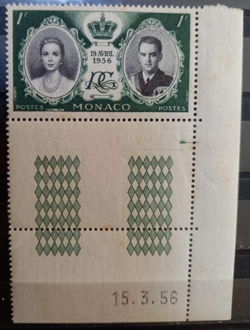 1956 Monaco Rainier and Grace Kelly full set of 8 corner blocks 1 to 500 Fr