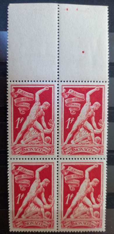 1948 Monaco three blocks of four 50c to 2Fr