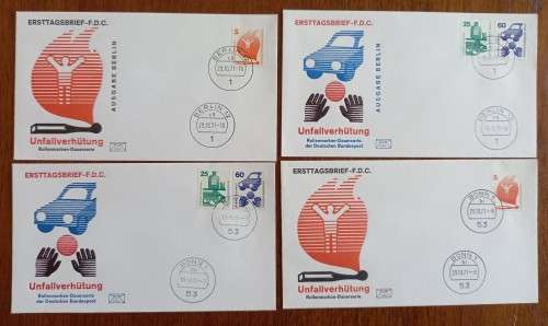 Germany 1971 to 1973 lot of 19 FDCs Accident Prevention - no duplicates