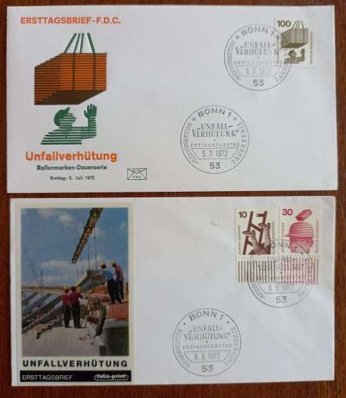 Germany 1971 to 1973 lot of 19 FDCs Accident Prevention - no duplicates