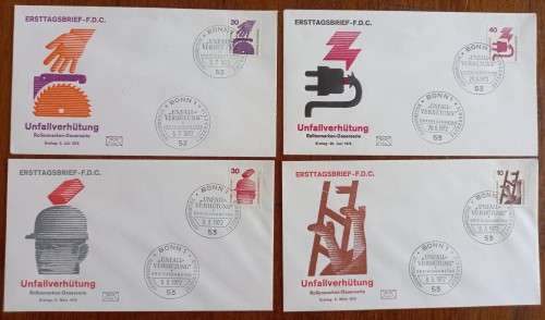 Germany 1971 to 1973 lot of 19 FDCs Accident Prevention - no duplicates