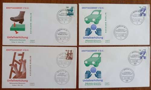 Germany 1971 to 1973 lot of 19 FDCs Accident Prevention - no duplicates