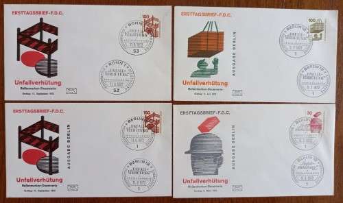 Germany 1971 to 1973 lot of 19 FDCs Accident Prevention - no duplicates