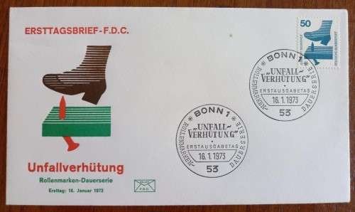 Germany 1971 to 1973 lot of 19 FDCs Accident Prevention - no duplicates