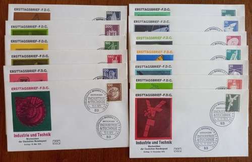 Germany 1975 and 1976 lot of 13 FDCs Industrie und Technik