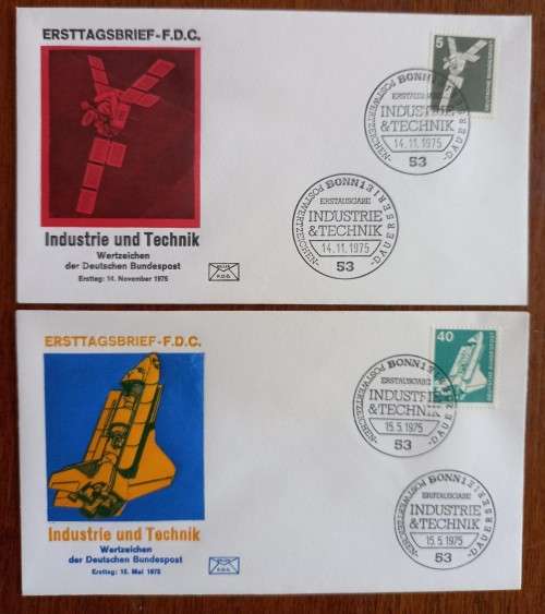 Germany 1975 and 1976 lot of 13 FDCs Industrie und Technik