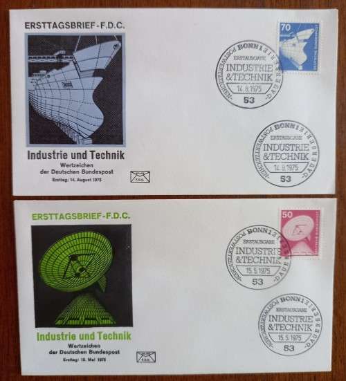 Germany 1975 and 1976 lot of 13 FDCs Industrie und Technik