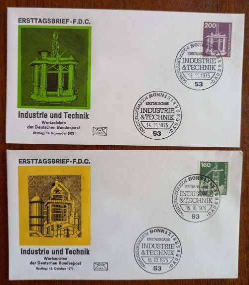 Germany 1975 and 1976 lot of 13 FDCs Industrie und Technik