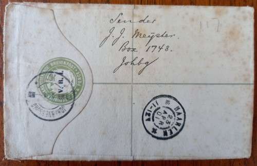1901 ZAR Boer-war era registered cover E.R.I. and V.R.I. overprints Jburg to Holland + 4 Pence