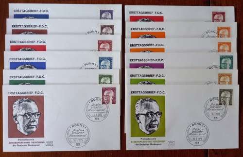 Germany Federal Republic 1971 to 1973 lot of 12 FDCs Heinemann