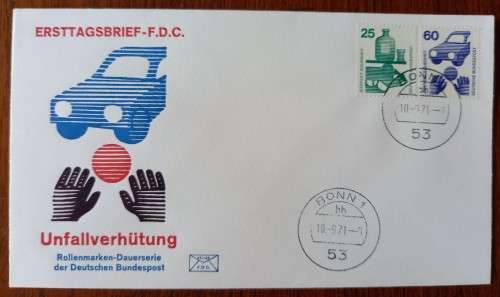Germany Federal Republic 1971 to 1973 lot of 9 FDCs Injuries At Work
