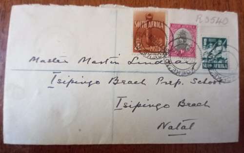 1942 SA Union registered cover Koekemoer to Isipingo Beach via Klerksdorp wax seal