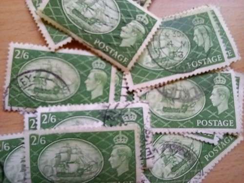Great Britain large lot of high values 2/6 to 10 Shillings, 1939 onwards