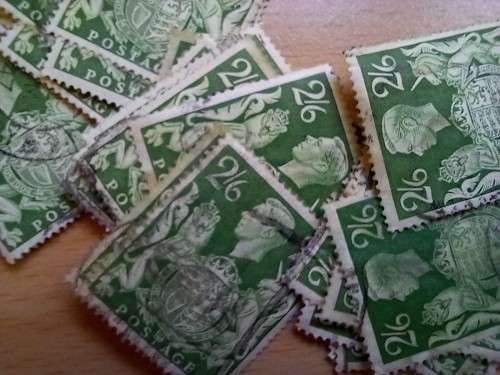 Great Britain large lot of high values 2/6 to 10 Shillings, 1939 onwards