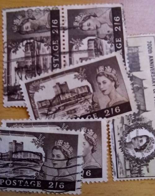Great Britain large lot of high values 2/6 to 10 Shillings, 1939 onwards