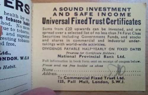 1936 Great Britain Book of Stamps Bovril, partially used